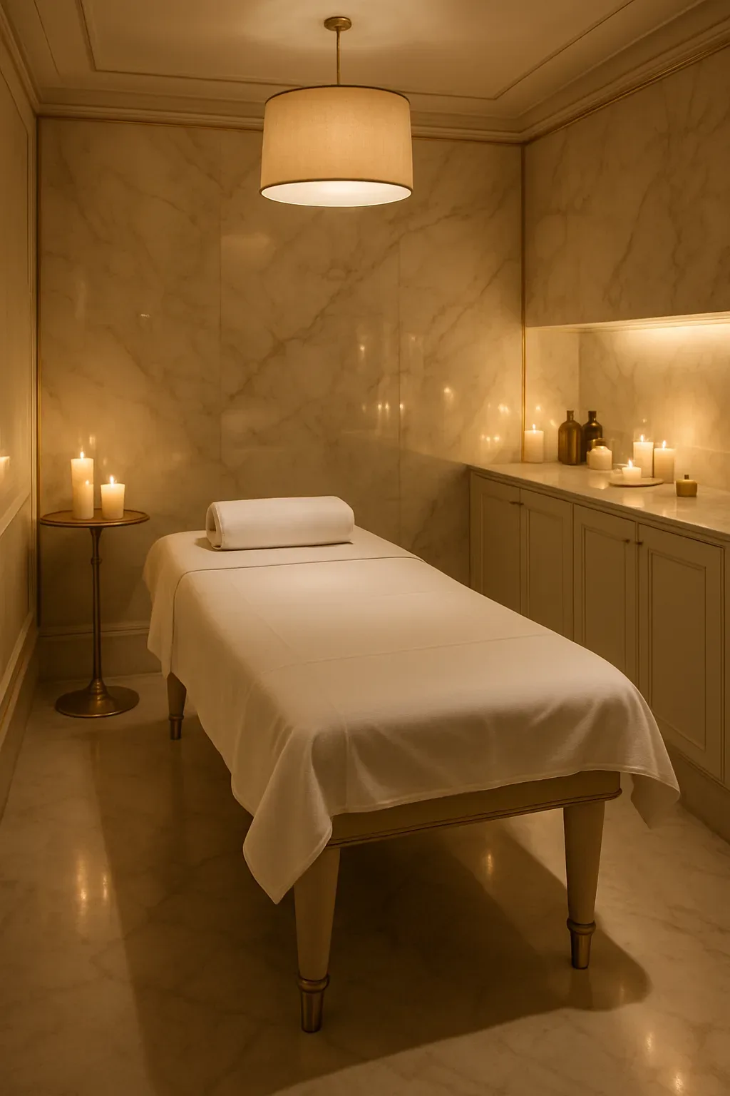 SPA-кабинет с золотыми акцентами